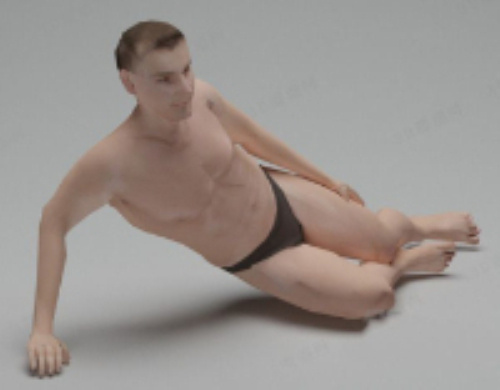 男裸体模特的三维模型