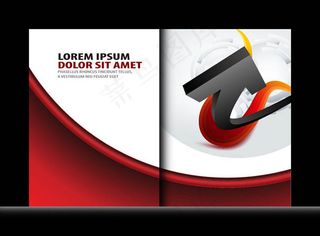 红色招商画册封面设计矢量素材