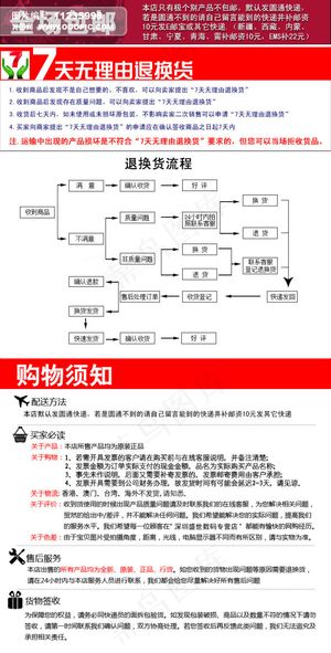 淘宝网店购物须知详情页模板设计