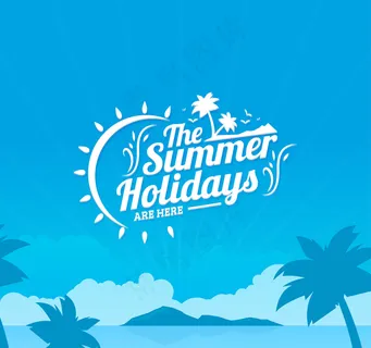 暑假夏季蓝色背景