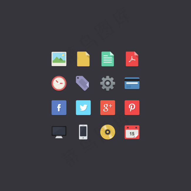 PPT设计制作若干扁平化AI图标