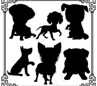 狗狗剪影图片
