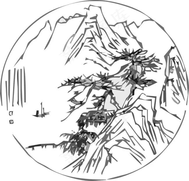 水墨画素材下载cdr矢量模版下载