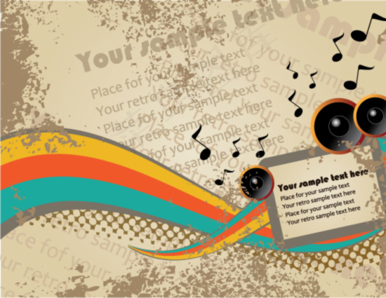 2款音乐海报插画矢量图下载