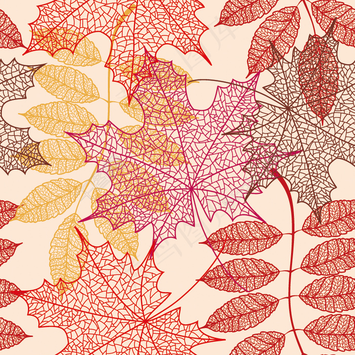 秋叶树叶背景矢量素材