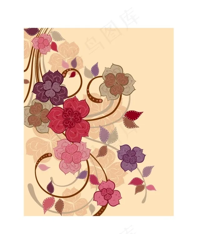 花纹蔓藤ai矢量模版下载