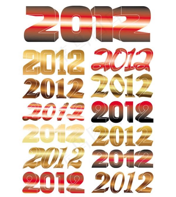 立体创意字体矢量素材