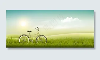 草地上的自行车