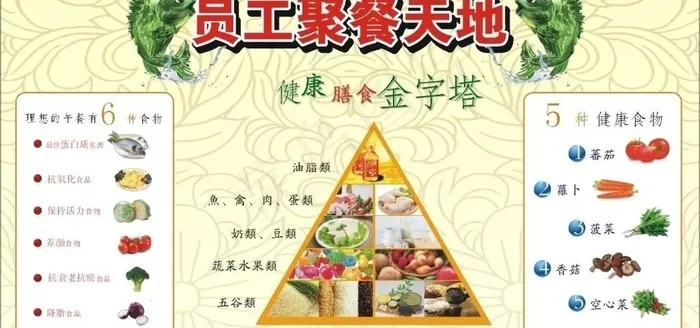 食堂员工聚餐天地广告图片cdr矢量模版下载