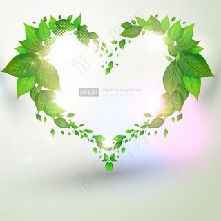 春天绿色树叶装饰背景矢量