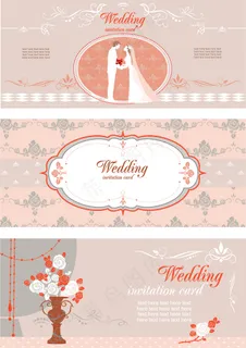 浪漫婚礼卡片矢量素材