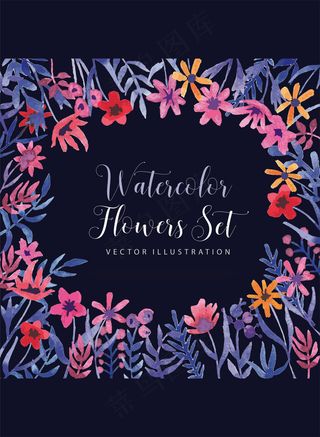 花环手绘植物花卉