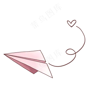 创意粉色手绘纸飞机PNG免抠素材