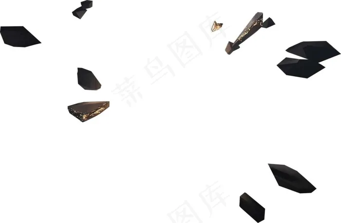 太空漂浮碎石png元素
