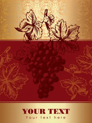 葡萄酒瓶贴矢量素材瓶身贴