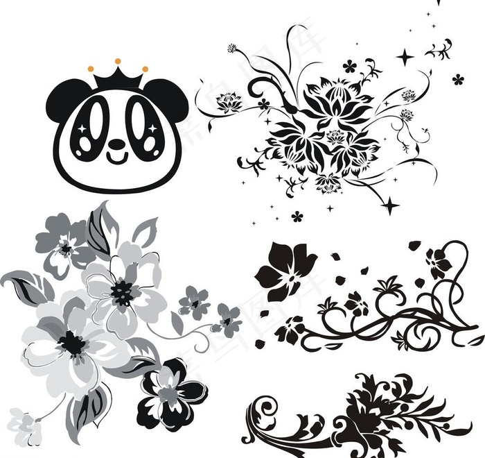 花边底纹矢量图图片