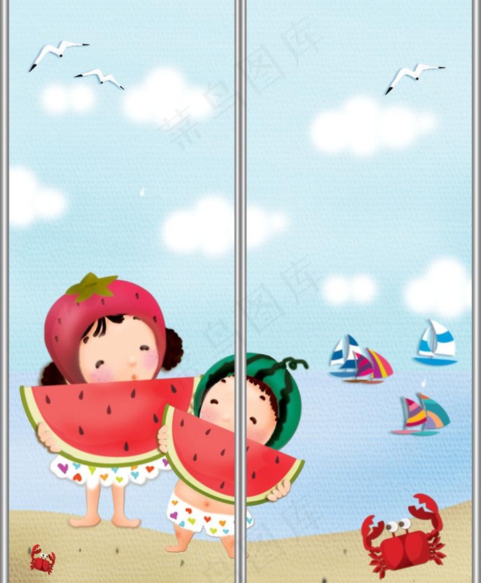 移门卡通图片(4134X5315(DPI:300))psd模版下载