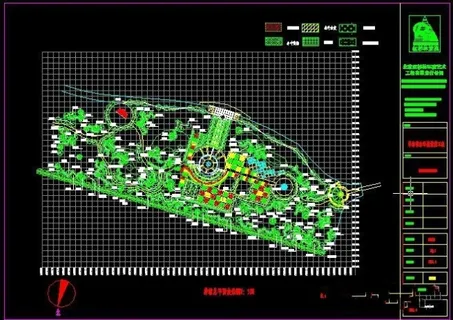 小区景观工程种植总平面放线图