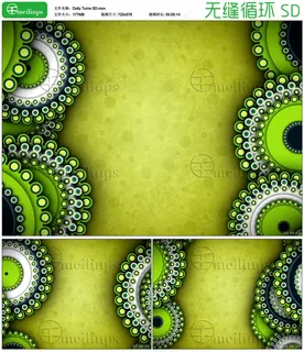 异域风情绿色圆盘图案循环视频素材S...