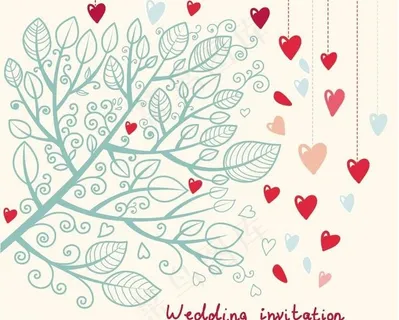 手绘婚礼邀请卡矢量素图片