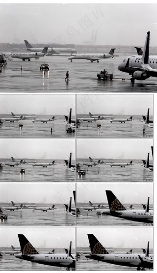 雨天的飞机场视频素材