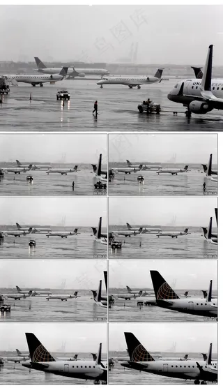 雨天的飞机场视频素材