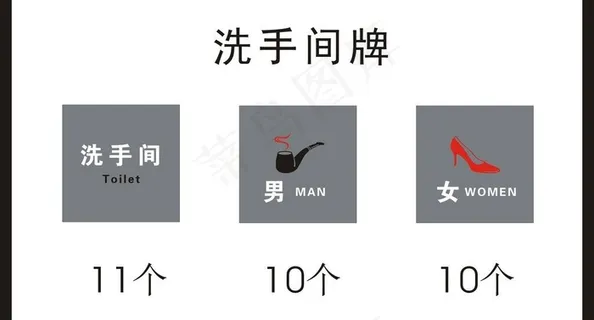 洗手间牌图片