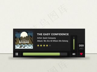 黑色迷你播放器PSD素材