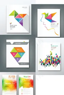 几何图案画册封面矢量图图片