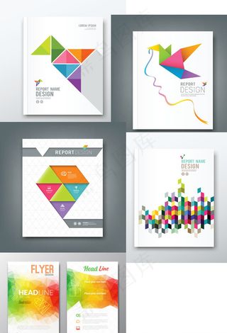 几何图案画册封面矢量图图片