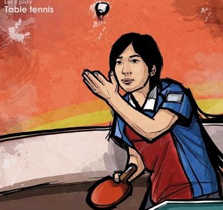 漫画乒乓球体育比赛图片