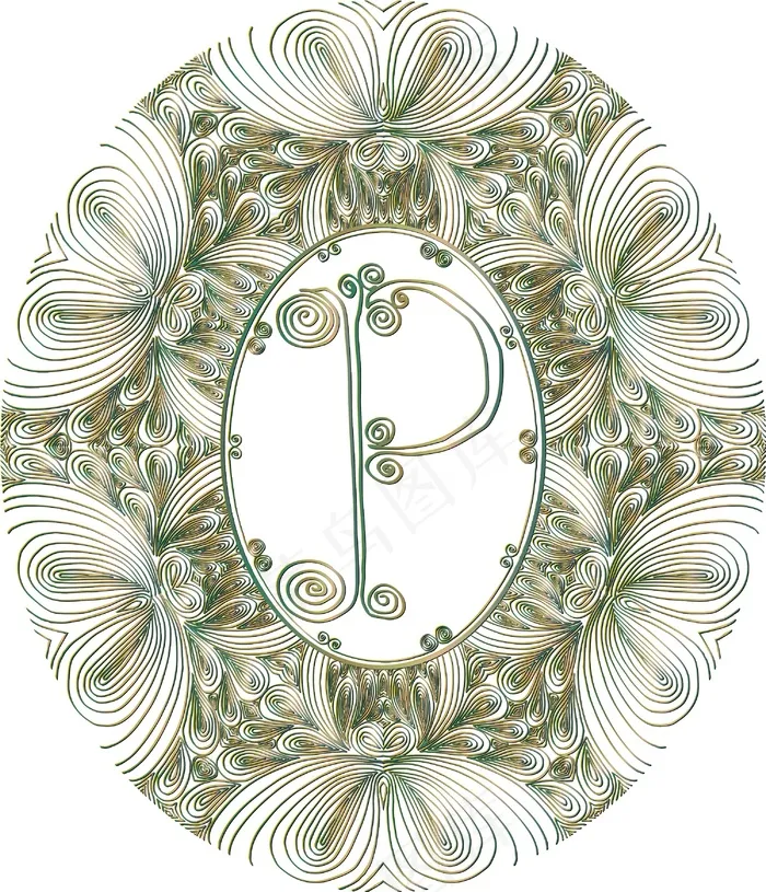 手绘字体字母P矢量插画eps,ai矢量模版下载