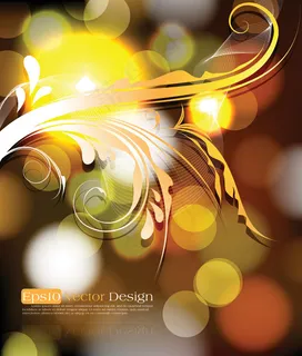 炫光梦幻花纹矢量素材 炫光梦幻花纹矢量素材