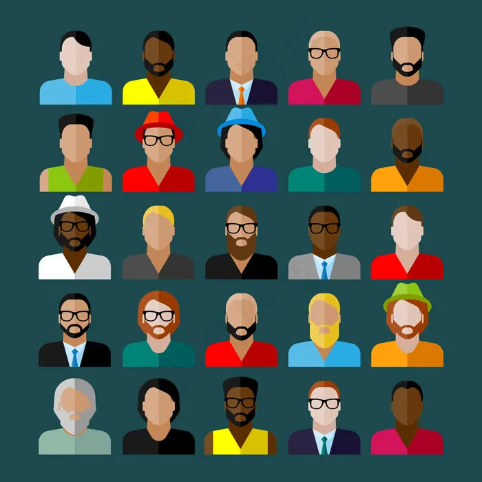 时尚扁平化各类男女矢量eps,ai矢量模版下载