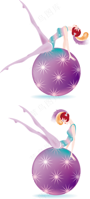 魅力女孩舞蹈矢量素材下载