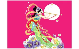 嫦娥奔月矢量图素材