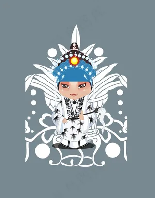 中国传统人物矢量图晋剧人物