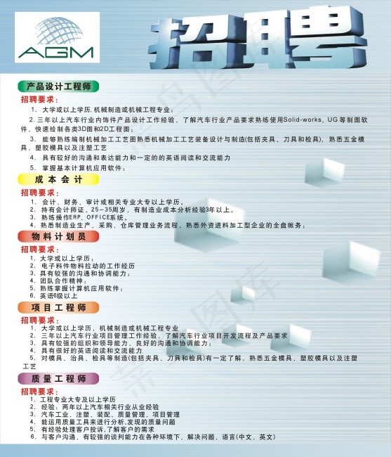 招聘海报cdr矢量模版下载