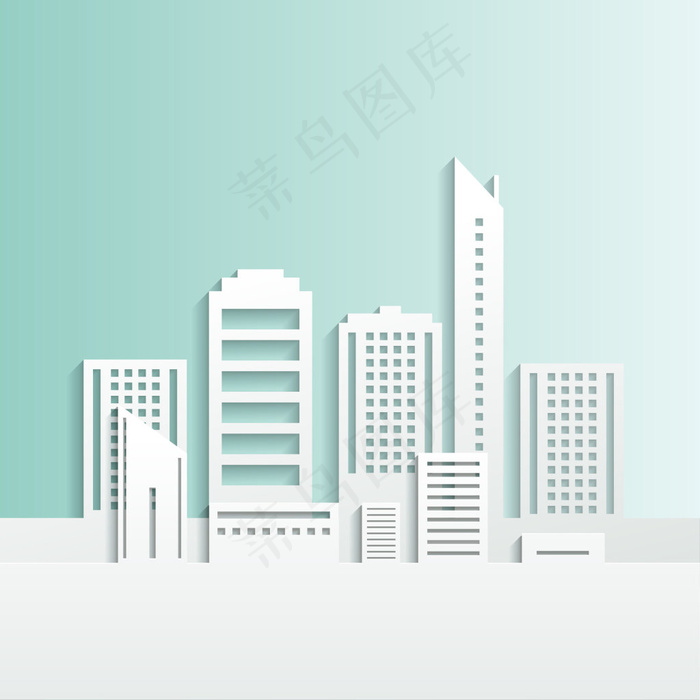 创意极简白色建筑房子矢量素材