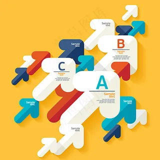 彩色立体箭头背景图片