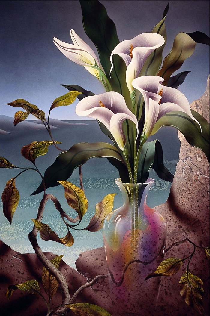 花草静物 丙烯画 装饰画_0029