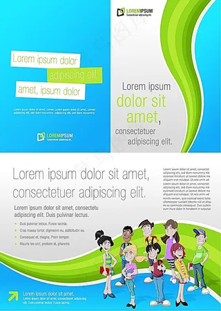 绿色曲线时尚男女宣传册