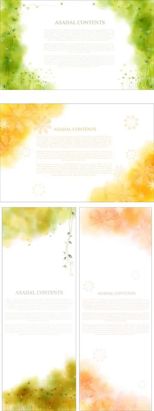 朦胧素雅花纹文本矢量图