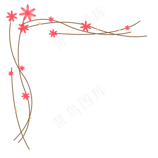 简约花藤花朵边框矢量图免费下载简约花藤花朵边框矢量图免费下载