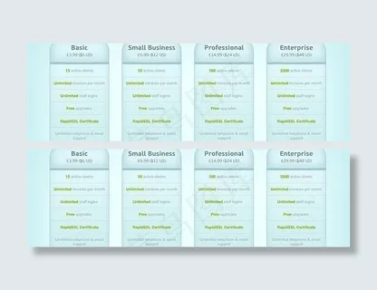 网页价格表标签psd素材