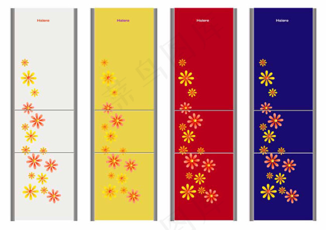 碎花图案冰箱面板设计