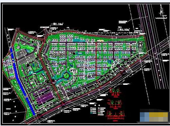 绿化景观率较大的小区规划总平面ca...
