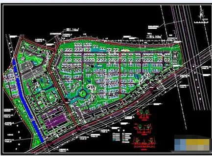 绿化景观率较大的小区规划总平面ca... 绿化景观率较大的小区规划总平面ca...