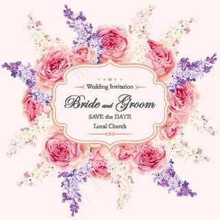 玫瑰花精美邀请函设计