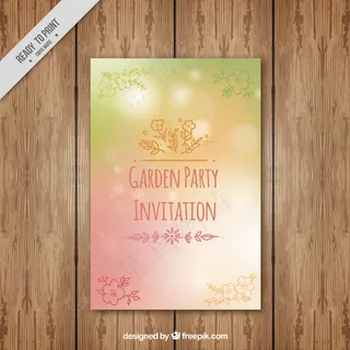 零散散景花园派对卡手绘花朵